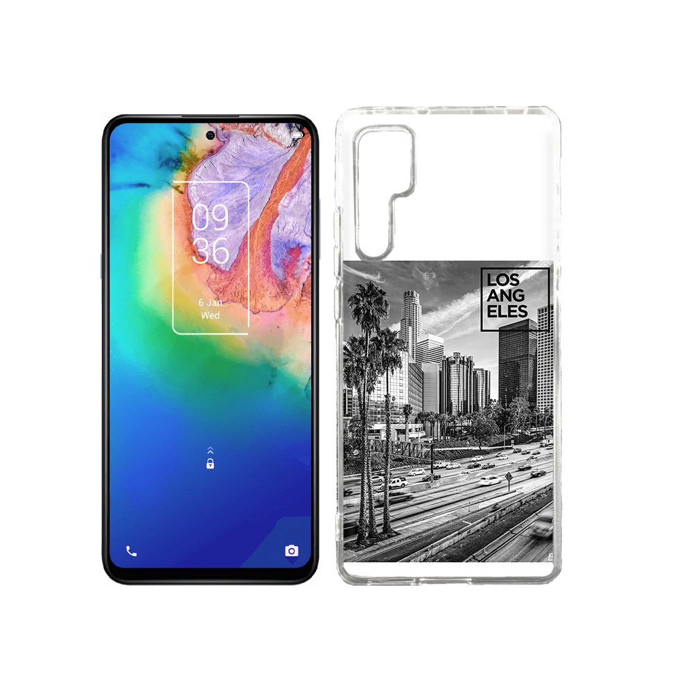 

Чехол MyPads Tocco для TCL 20 Pro черно белый лос анджелес, Прозрачный, Tocco