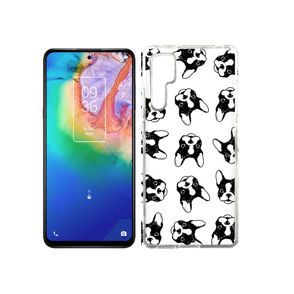 

Чехол MyPads Tocco для TCL 20 Pro черно белые собачки, Прозрачный, Tocco