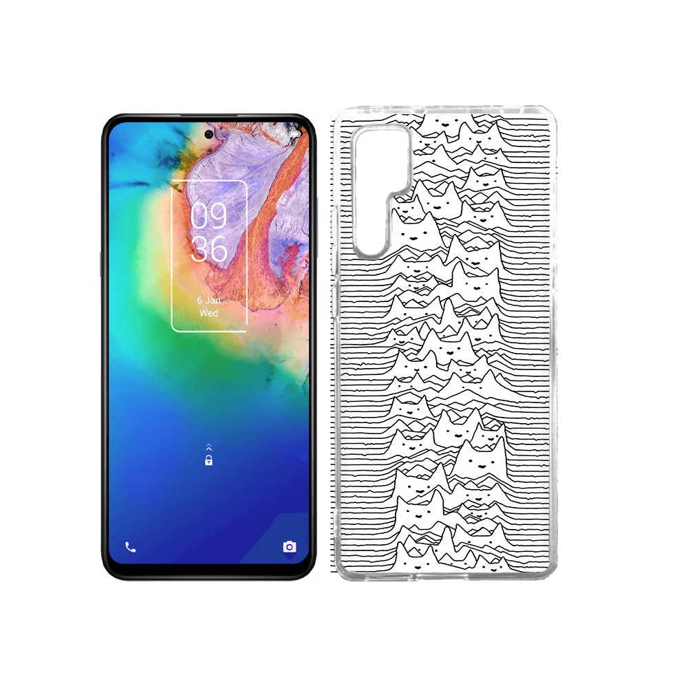 

Чехол MyPads Tocco для TCL 20 Pro черно белые коты 3D, Прозрачный, Tocco