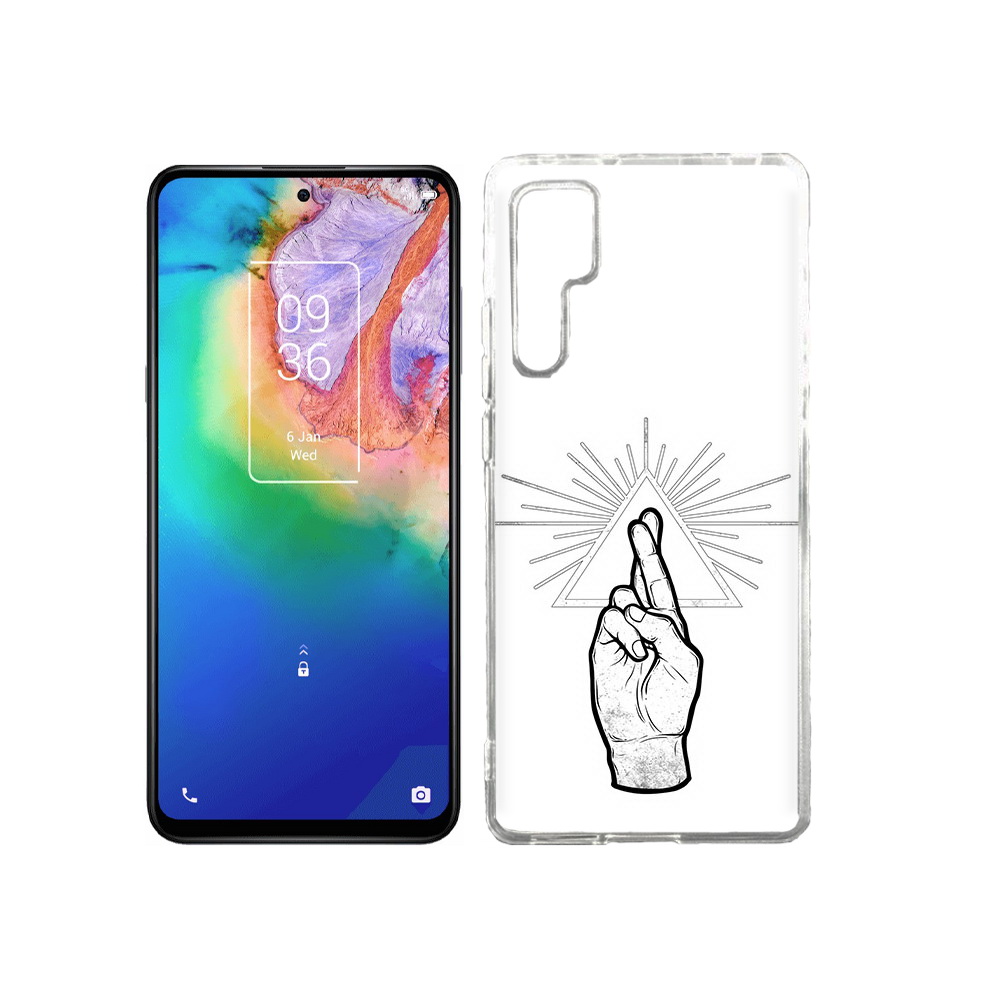 

Чехол MyPads Tocco для TCL 20 Pro черно белая рука, Прозрачный, Tocco