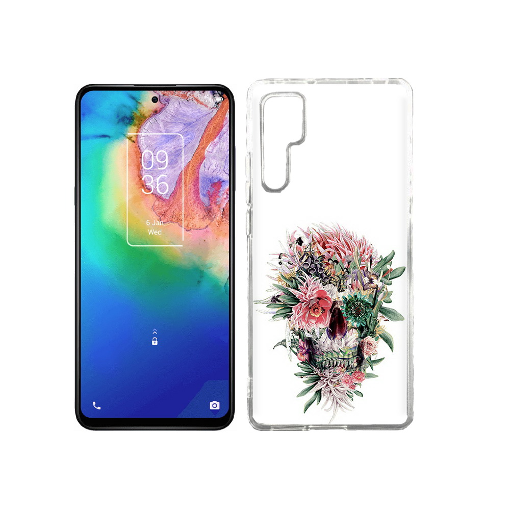 

Чехол MyPads Tocco для TCL 20 Pro череп из цветов, Прозрачный, Tocco