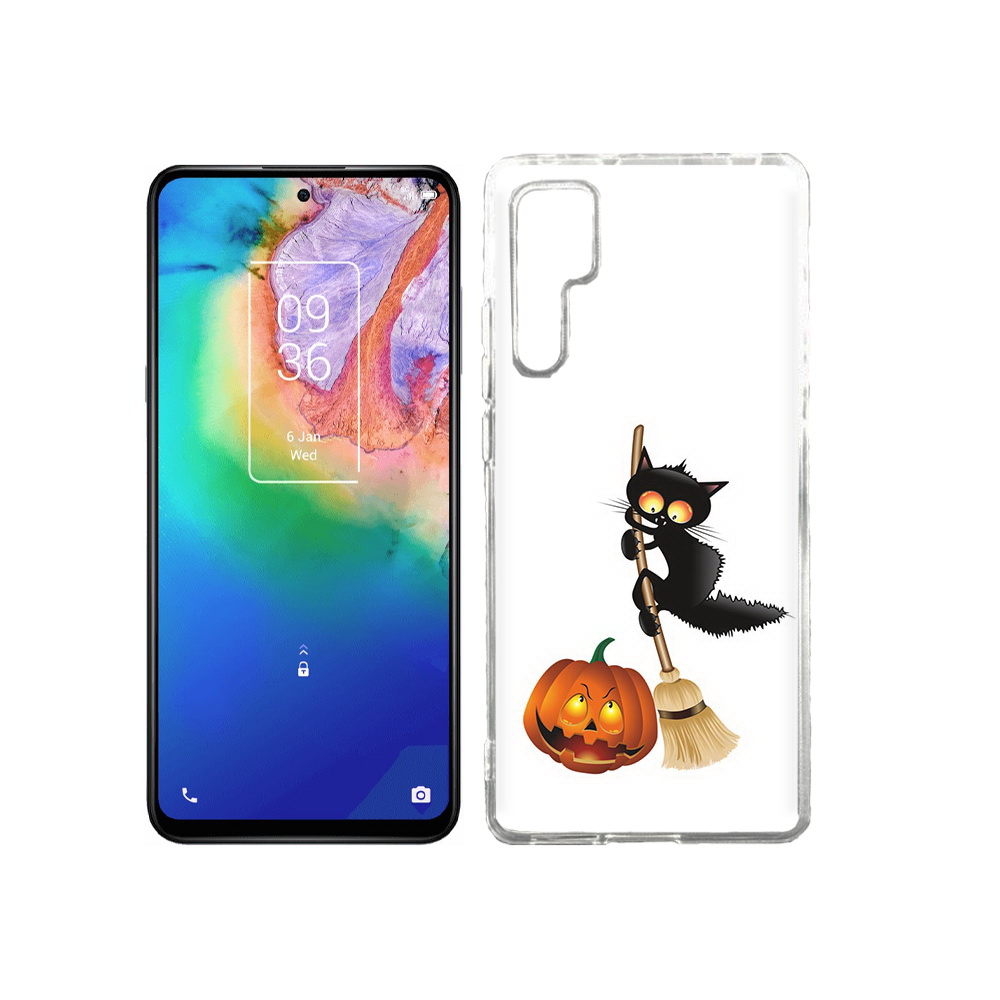 

Чехол MyPads Tocco для TCL 20 Pro хэлуинский котик, Прозрачный, Tocco
