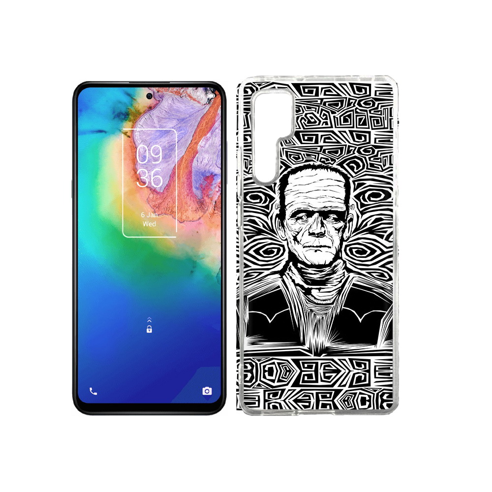 

Чехол MyPads Tocco для TCL 20 Pro франкенштейн черно белый, Прозрачный, Tocco
