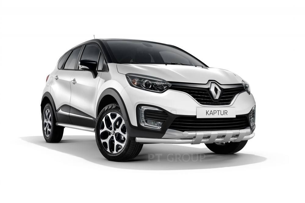 

Защита переднего бампера двойная с пластинами d=63/63 мм (НПС) Renault Kaptur 2016-, RKA220202