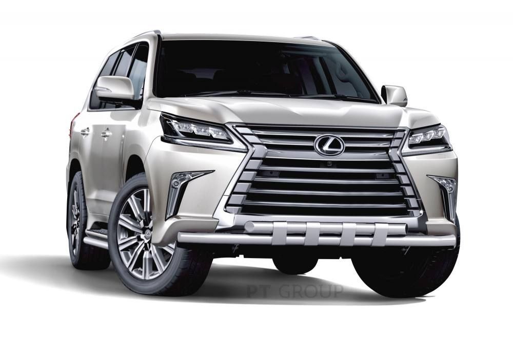 

Защита переднего бампера двойная с пластинами d=63/63 мм (НПС) Lexus LX 450D 2015-2021, 18010102