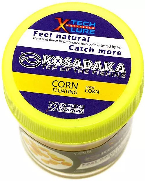 

Kosadaka Приманка силиконовая (мягкая) KOSADAKA , банка 18гр (Кукуруза Плавающая ; Желтый)