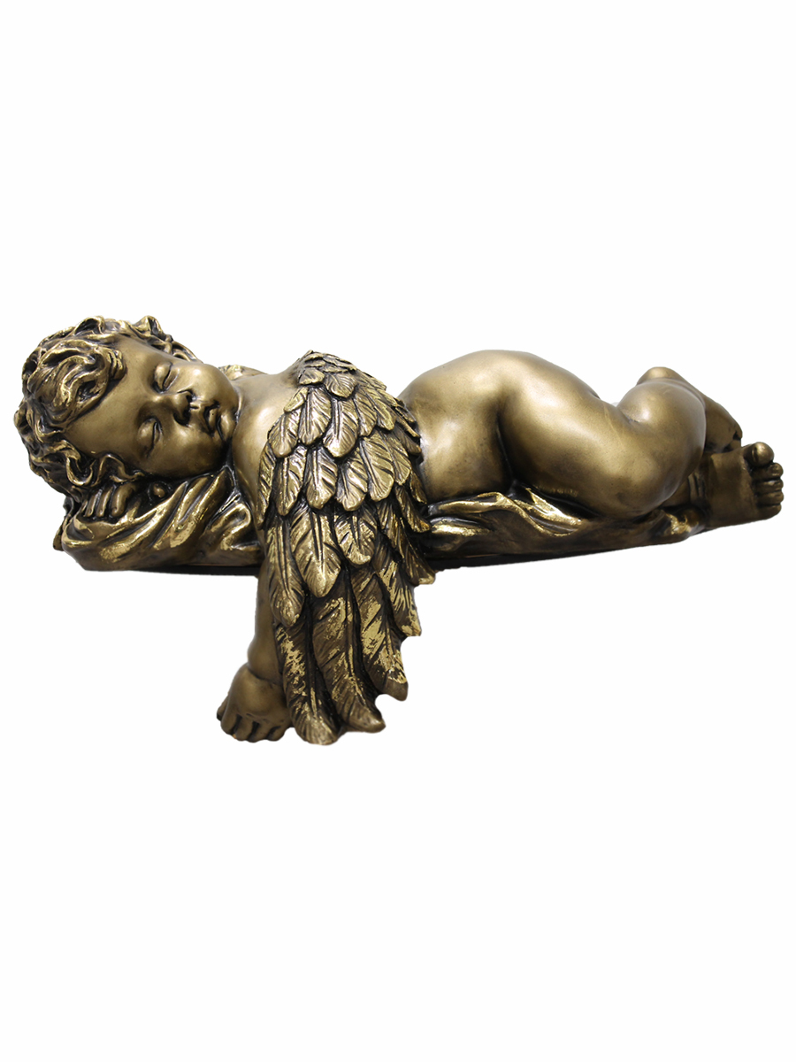Скульптура Ангел крыло на бок Полистоун 15 см.