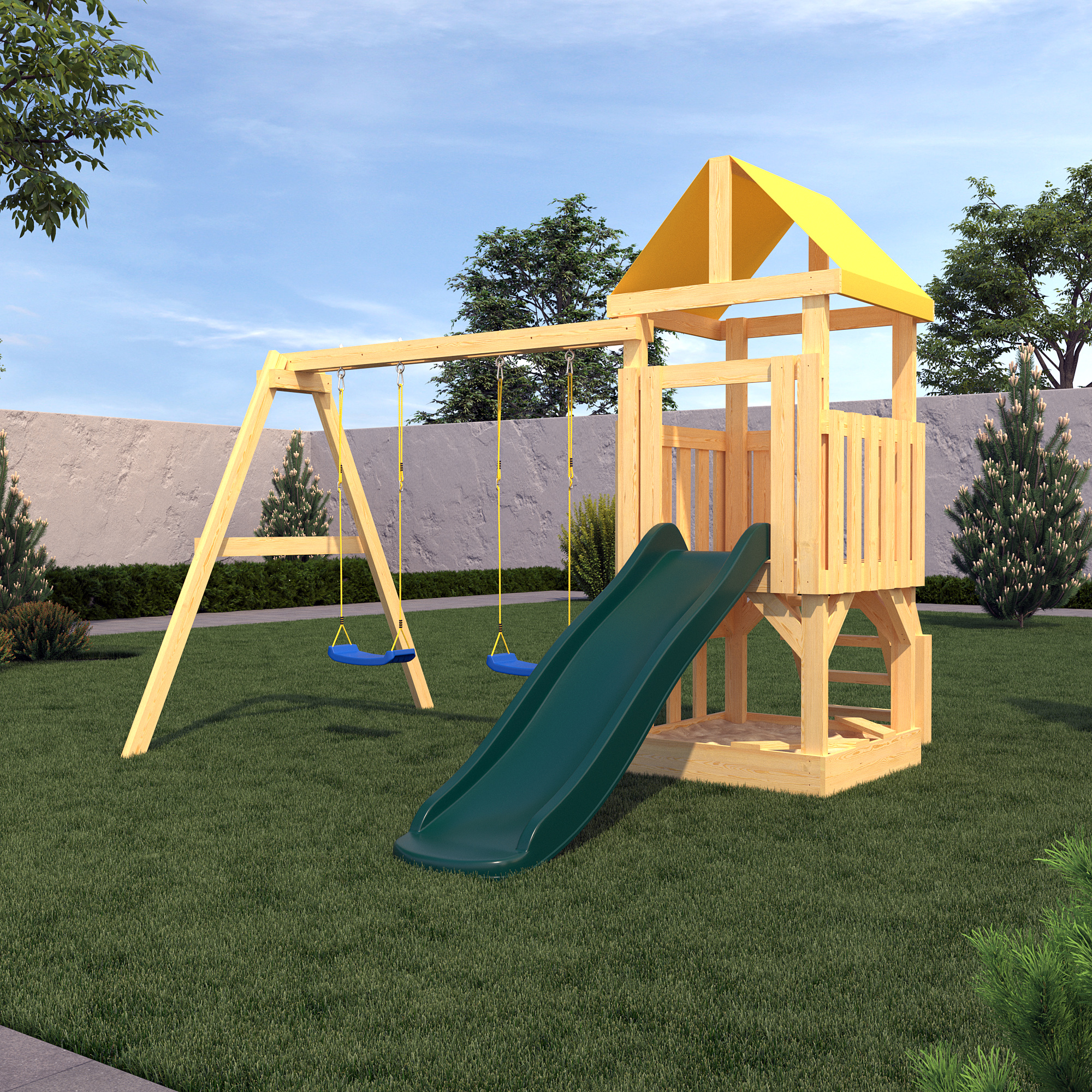 

Детская деревянная игровая площадка CustWood Junior J1, J1