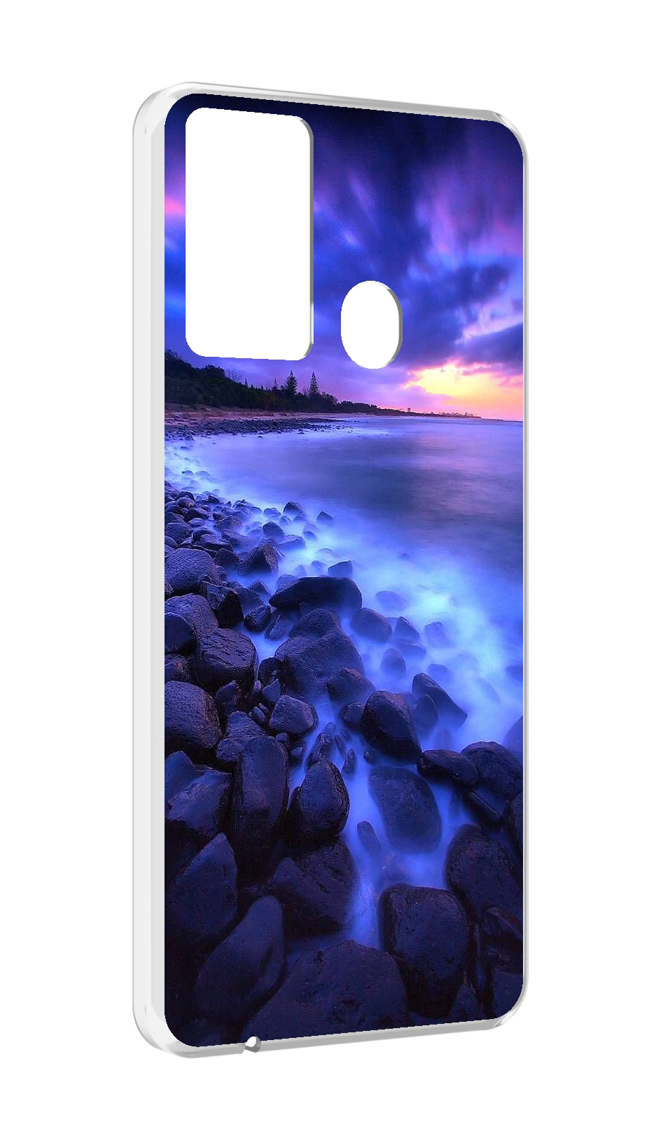 

Чехол MyPads неоновый берег для Itel P37/Itel Vision 2S, Прозрачный, Tocco