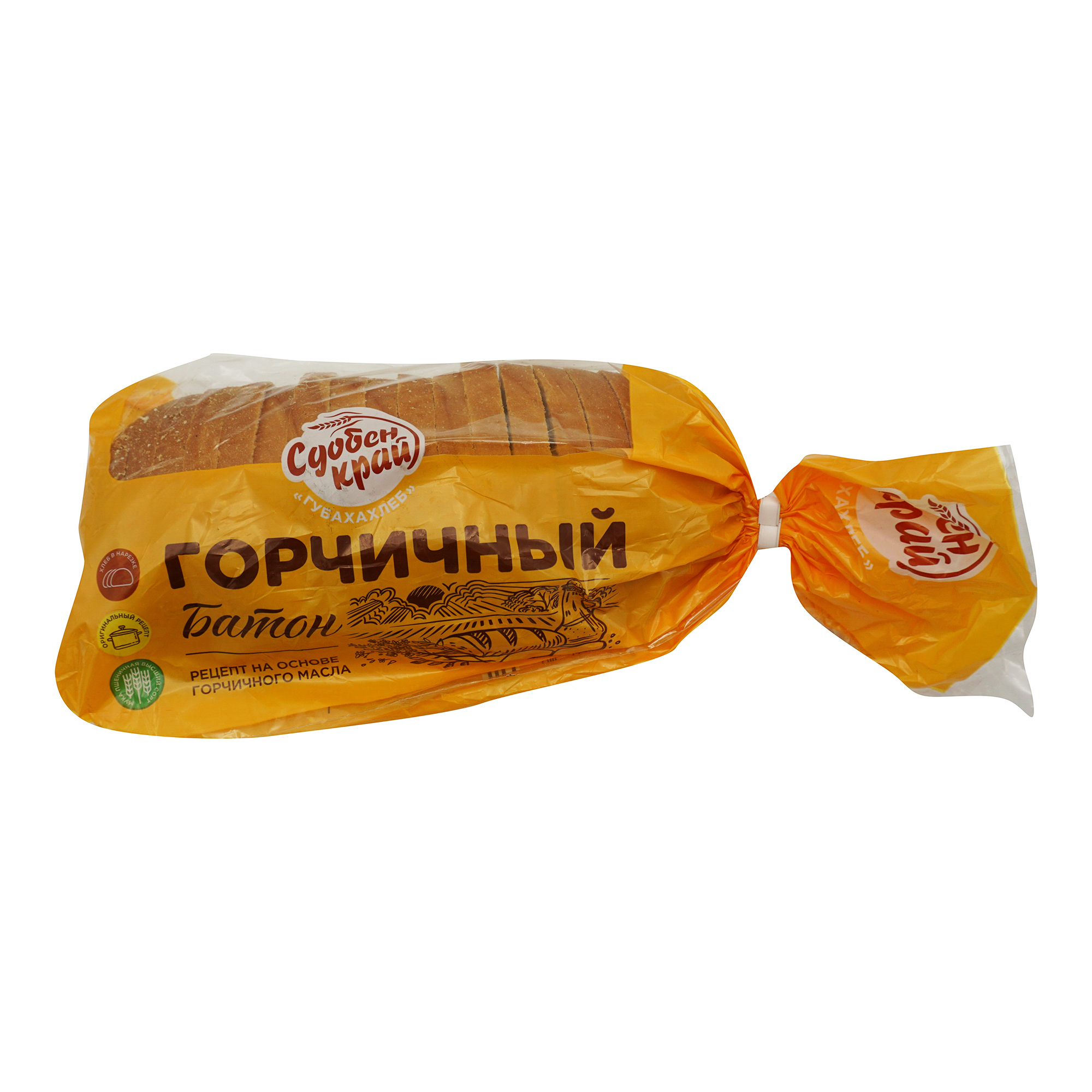 

Хлеб белый Губахахлеб Горчичный горчица 350 г, Горчичный