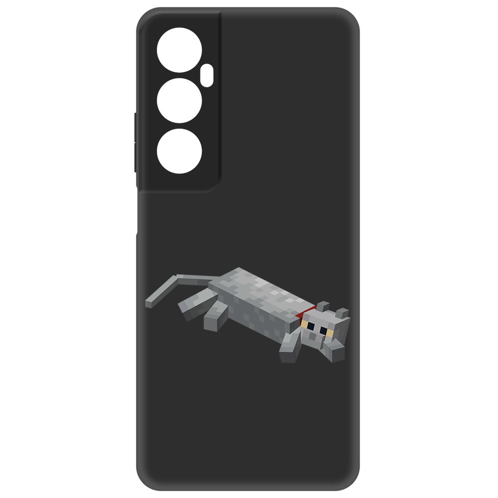 

Чехол Krutoff для Realme C65 Minecraft-Кошка, Черный