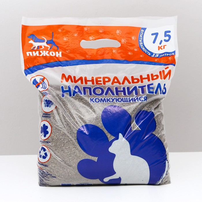 

Наполнитель минеральный комкующийся "Пижон", 7,5 кг