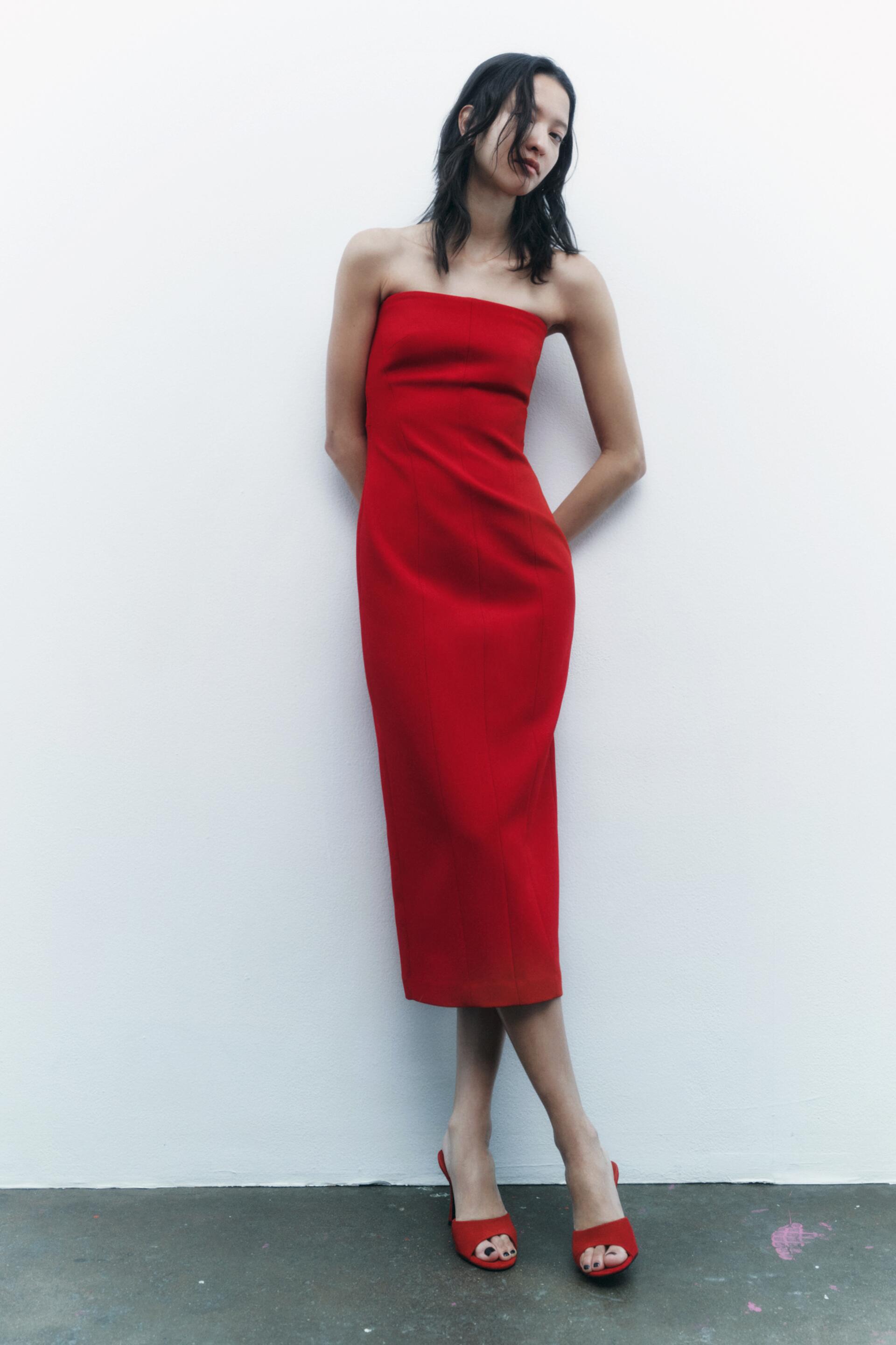 

Платье женское ZARA 02654465 красное S (доставка из-за рубежа), Красный, 02654465
