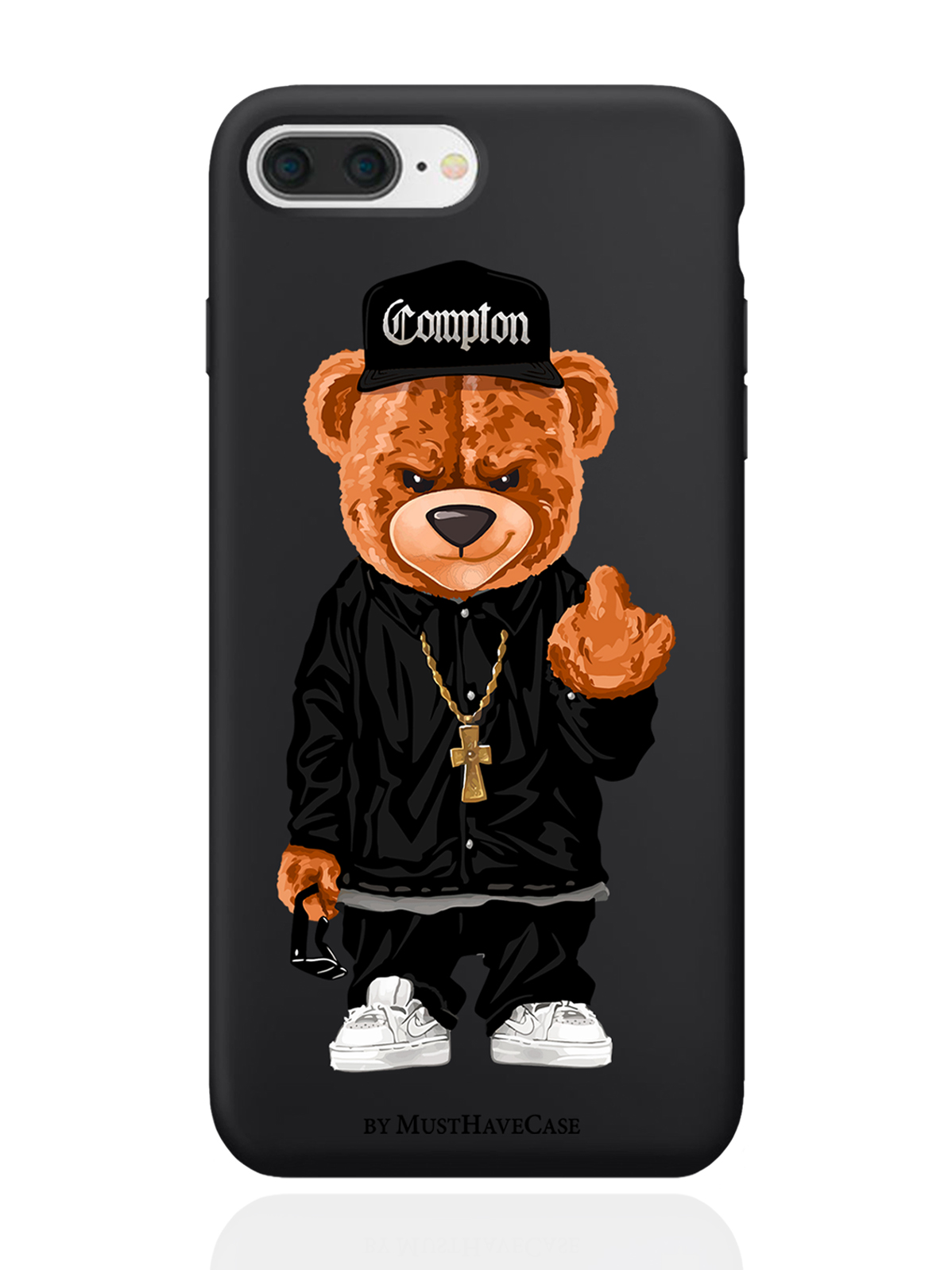 

Чехол MustHaveCase для iPhone 7+/8+ Мишка Compton, Коричневый;черный;белый, iPhone 7+/8+ Мишка Compton