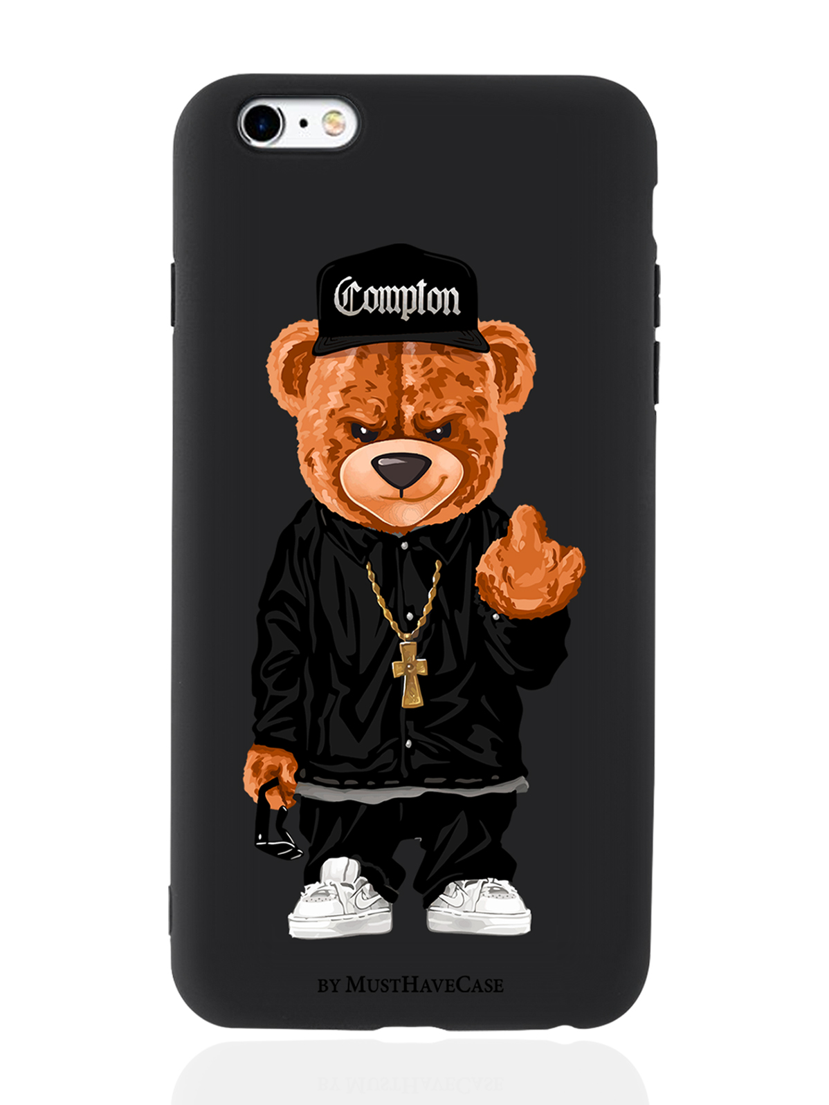 

Чехол MustHaveCase для iPhone 6+/6s+ Мишка Compton, Коричневый;черный;белый, iPhone 6+/6s+ Мишка Compton