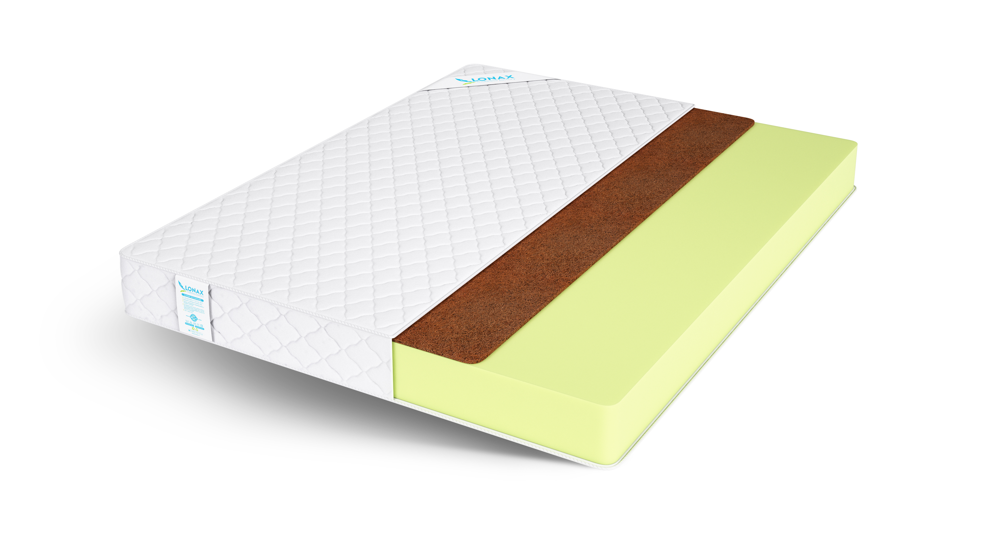 

Матрас беспружинный Lonax ROLL COCOS MAX/chstds_lonLRCM_160x195, Белый, Lonax ROLL COCOS MAX