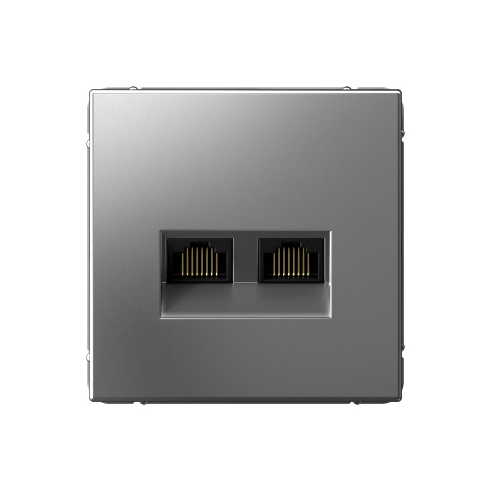 

Розетка двойная компьютерная RJ45+RJ45 Systeme Electric, ArtGallery, сталь, GAL000988, Серебристый