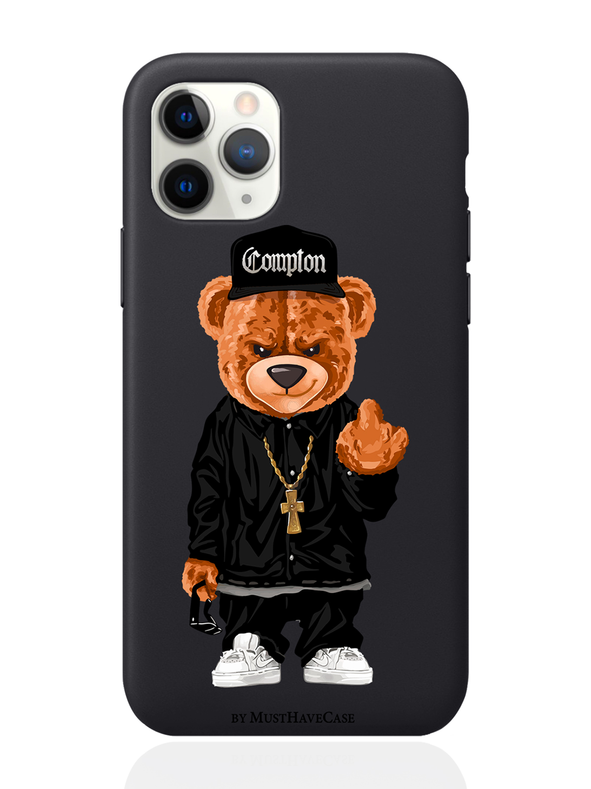 

Чехол MustHaveCase для iPhone 11 Pro Мишка Compton, Коричневый;черный;белый, iPhone 11 Pro Мишка Compton