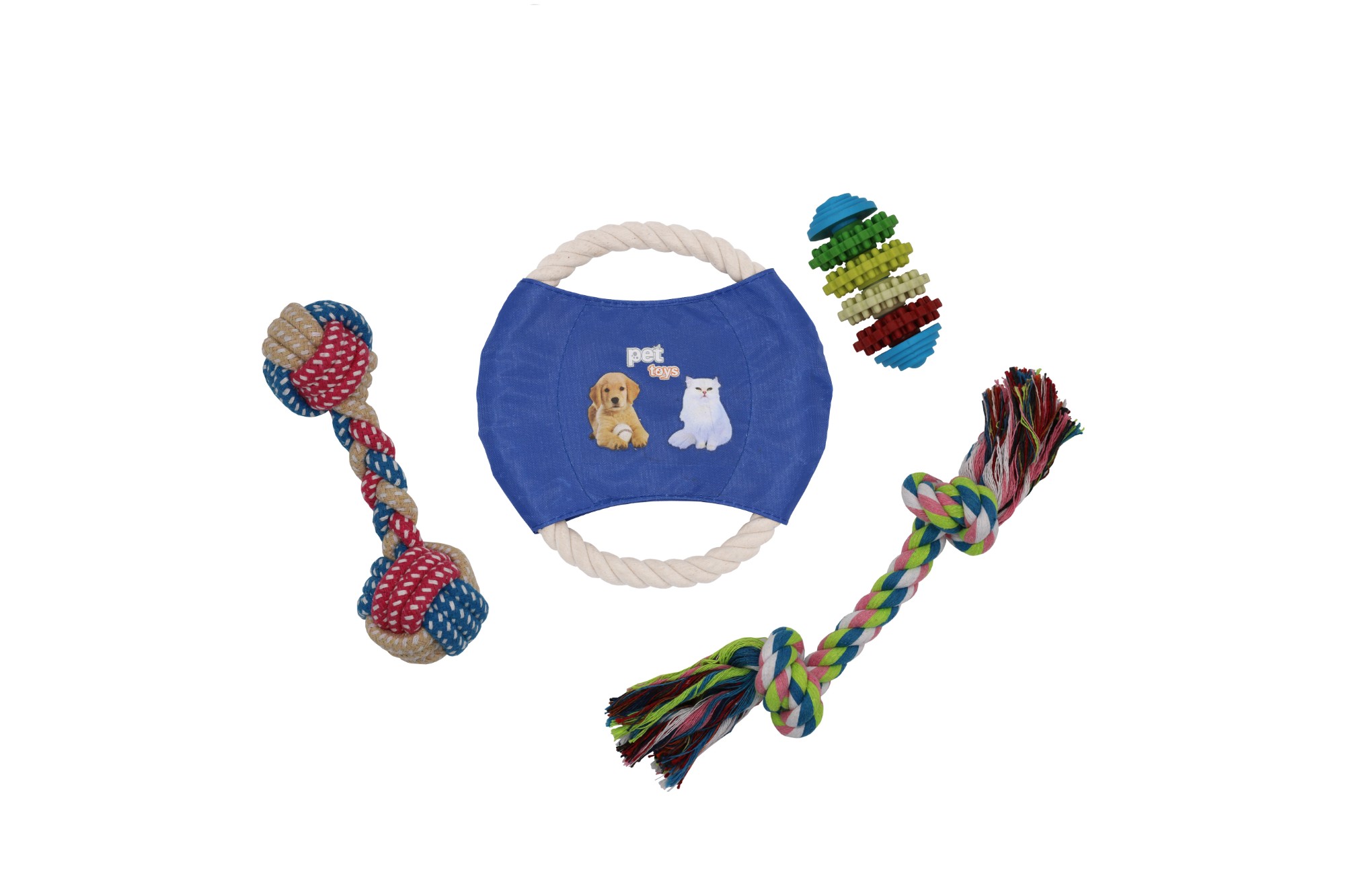 фото Набор игрушек для собак petsy , разноцветный, 30 см, 4 предмета
