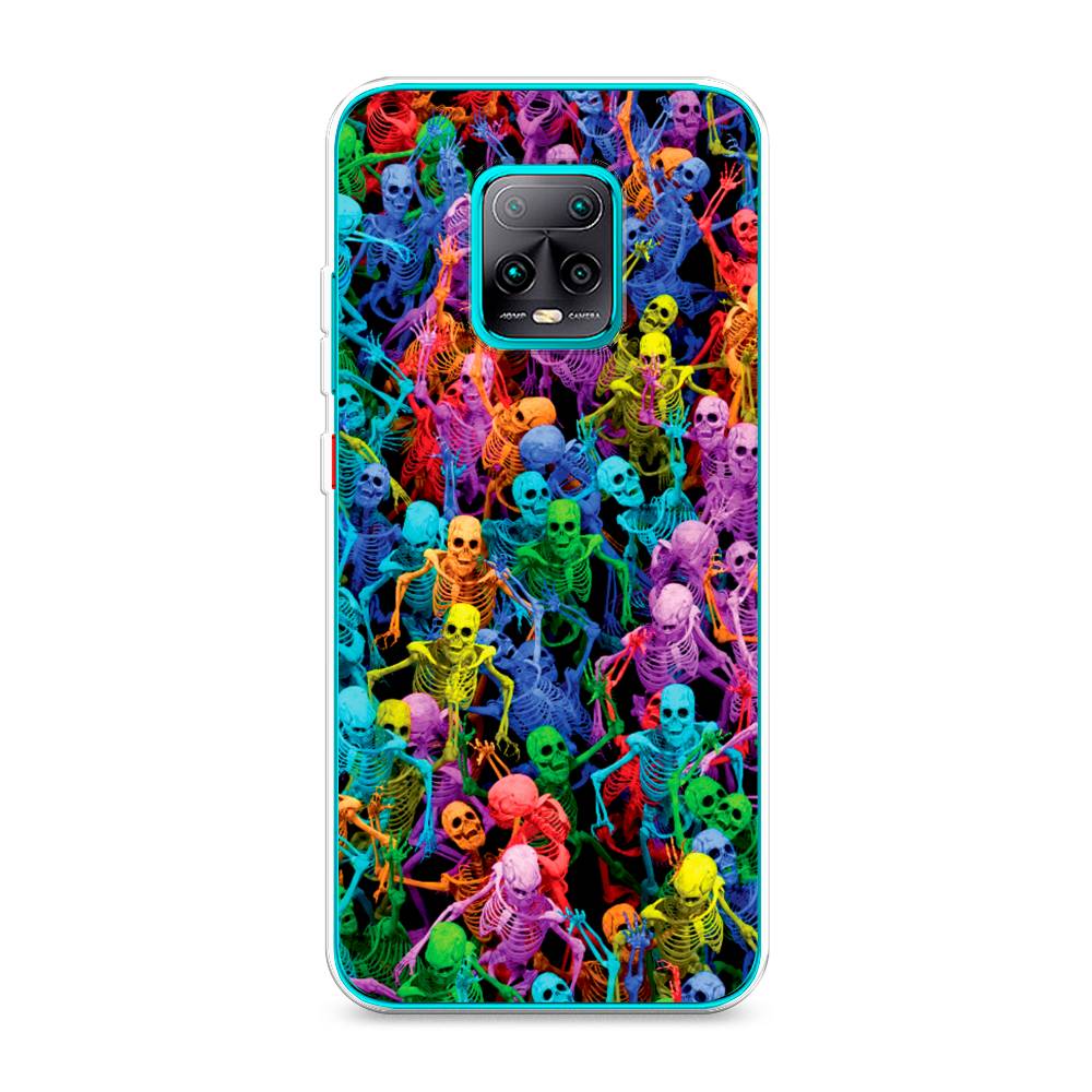 

Чехол на Xiaomi Redmi 10X 5G "Вечеринка скелетов", Фиолетовый;желтый;оранжевый, 38750-6