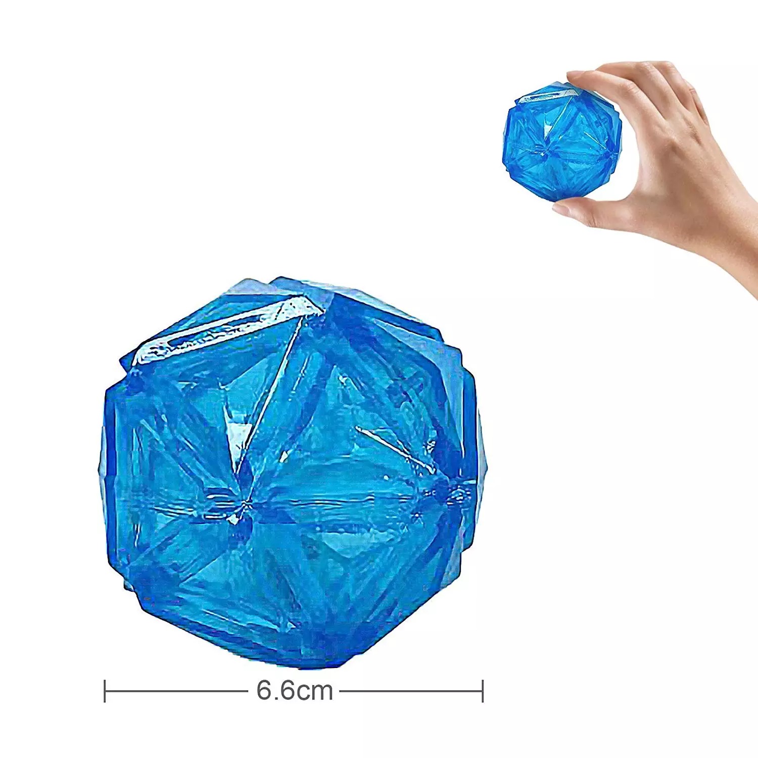Жевательная игрушка для собак Petsy , Алмаз голубой с пищалкой 6,6см