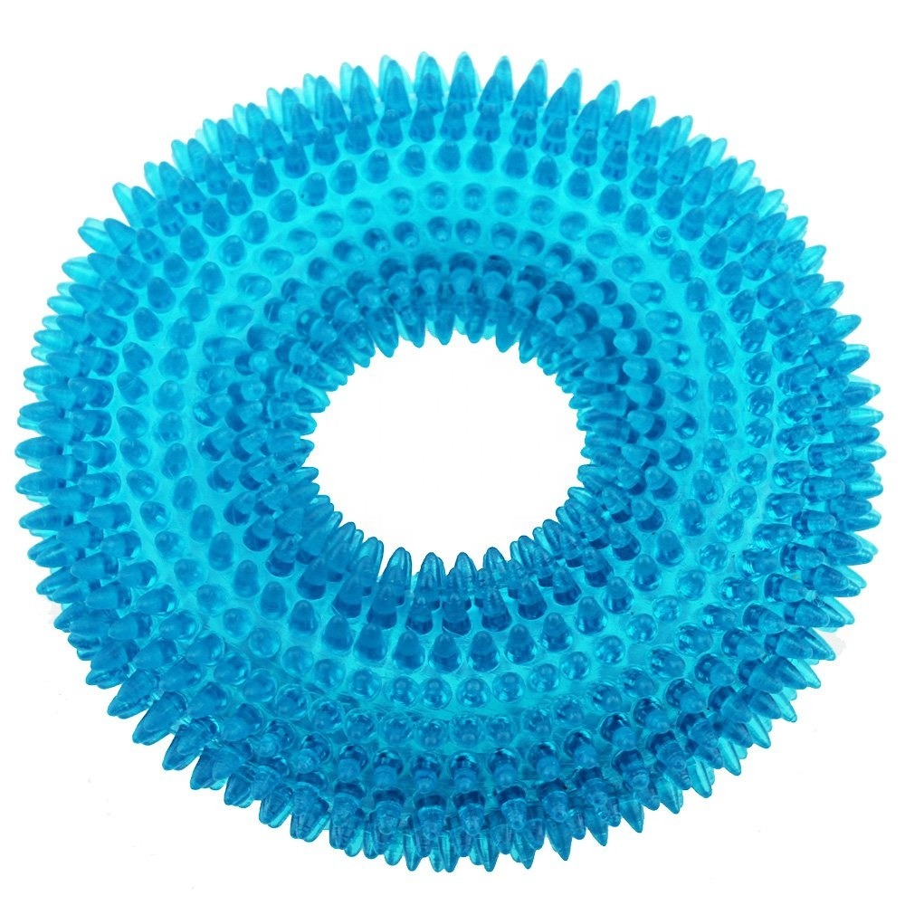 фото Жевательная игрушка для собак petsy кольцо кристалл, голубой, 10 см