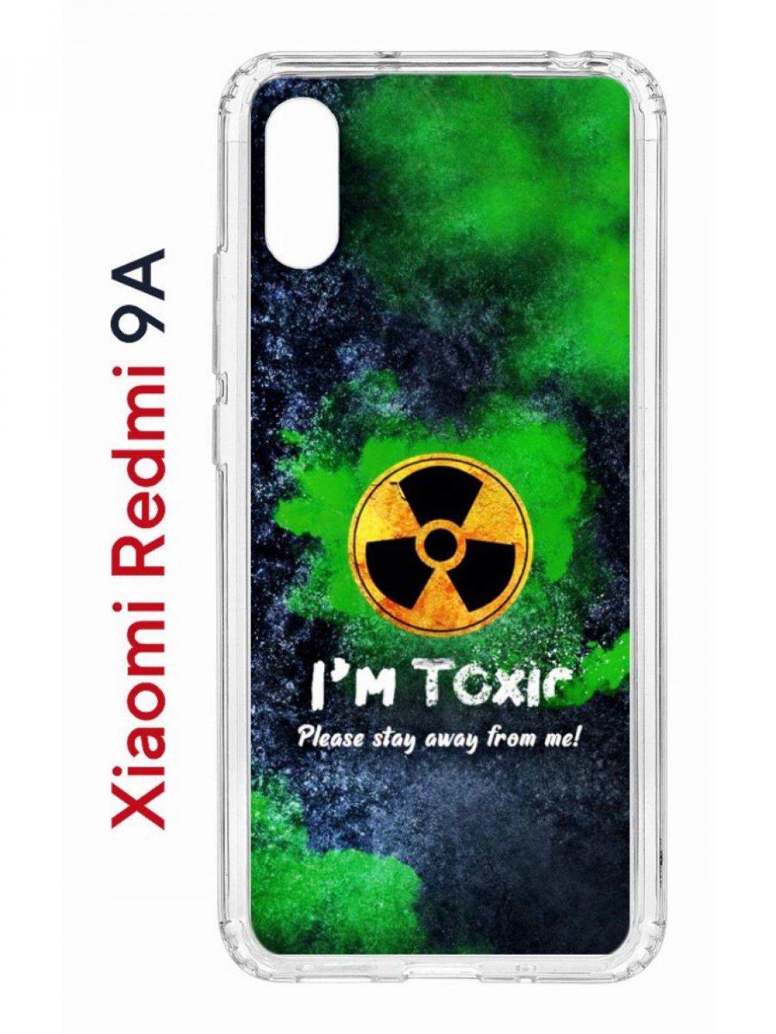 Чехол на Redmi 9A с принтом Kruche Print Toxic,противоударный бампер,с защитой камеры