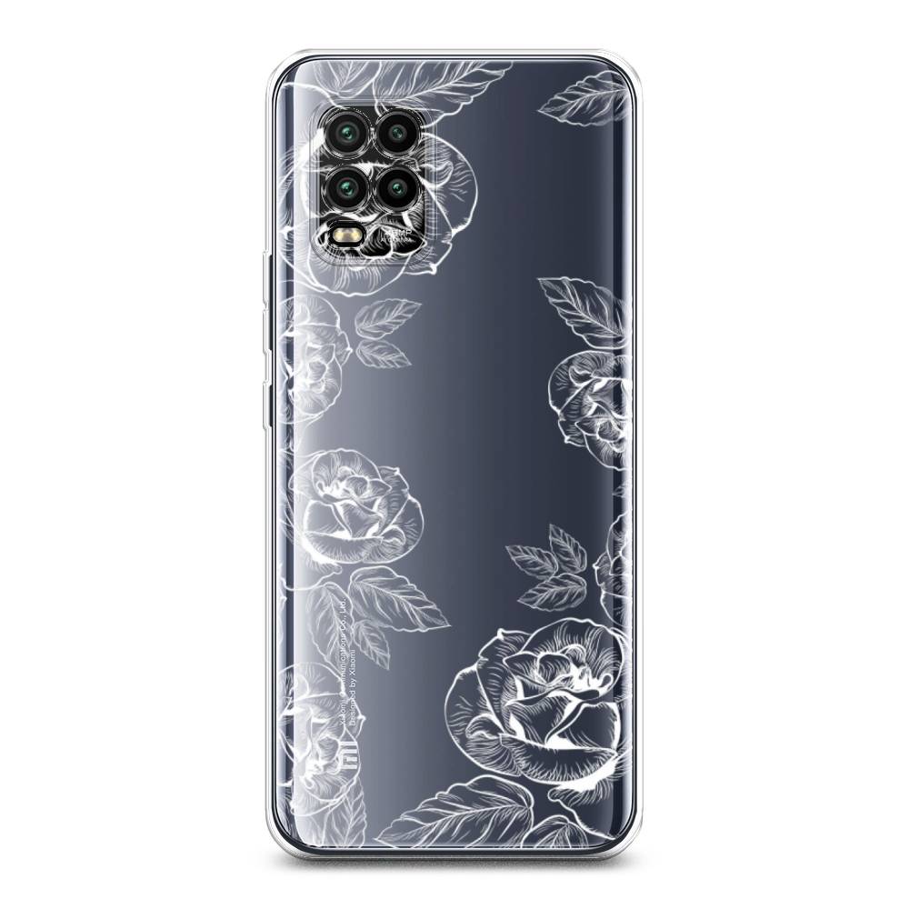 

Чехол на Xiaomi Mi 10 Lite "Розы графика", Черный;серый, 38550-2