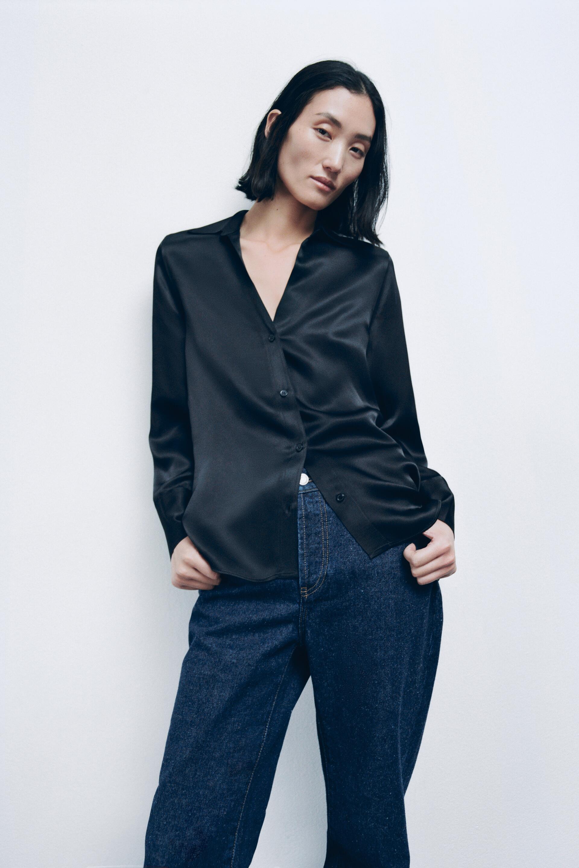 

Блуза женская ZARA 02622966 черная XL (доставка из-за рубежа), Черный, 02622966