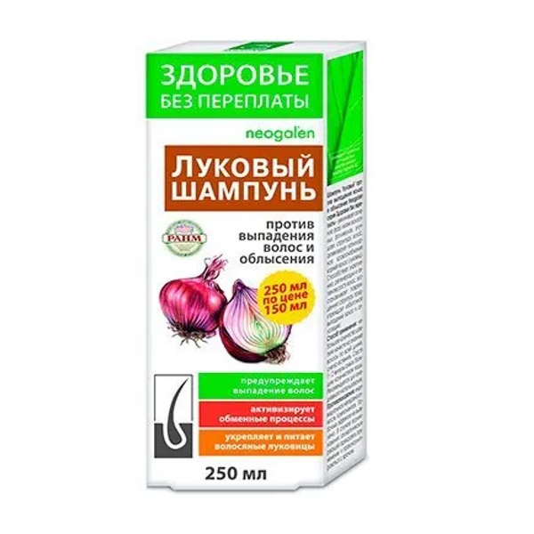 Шампунь КорлевФарм Луковый против выпадения волос и облысения, 250 мл шампунь биоформула лук против выпадения волос на основе вытяжки из репчатого лука 270 мл