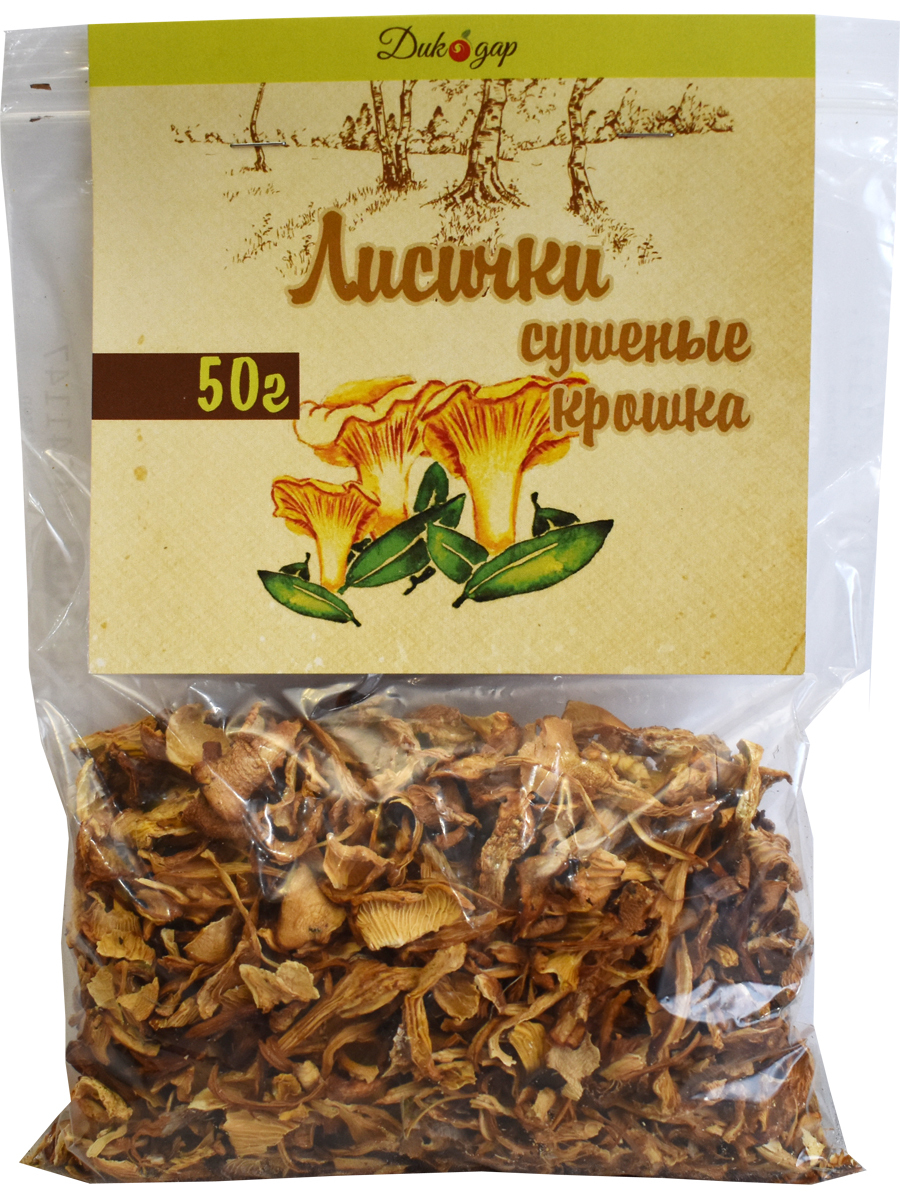 Сушеные лисички грибы Дикорус, крошка, 50 г