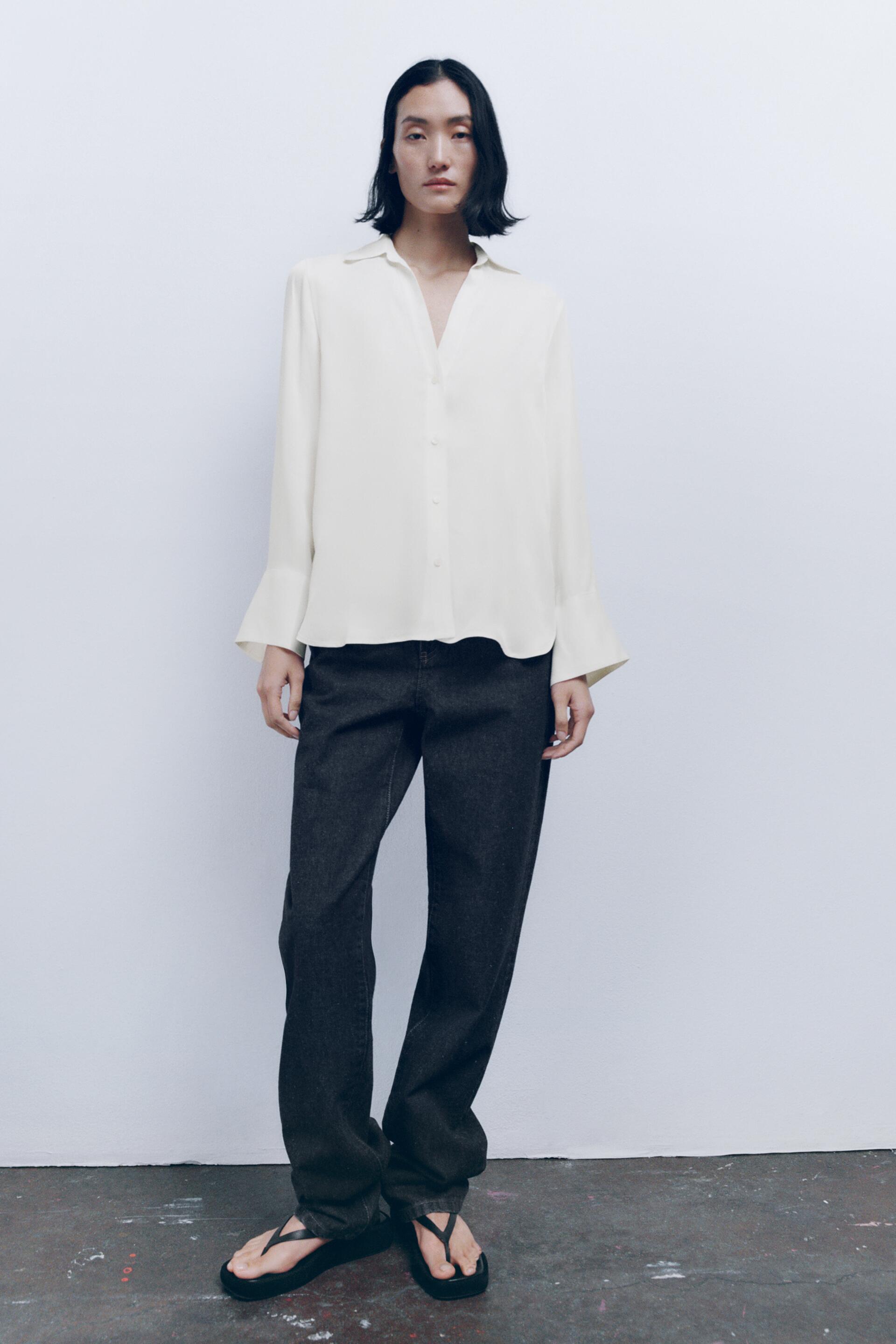 

Блуза женская ZARA 02622966 белая XL (доставка из-за рубежа), Белый, 02622966