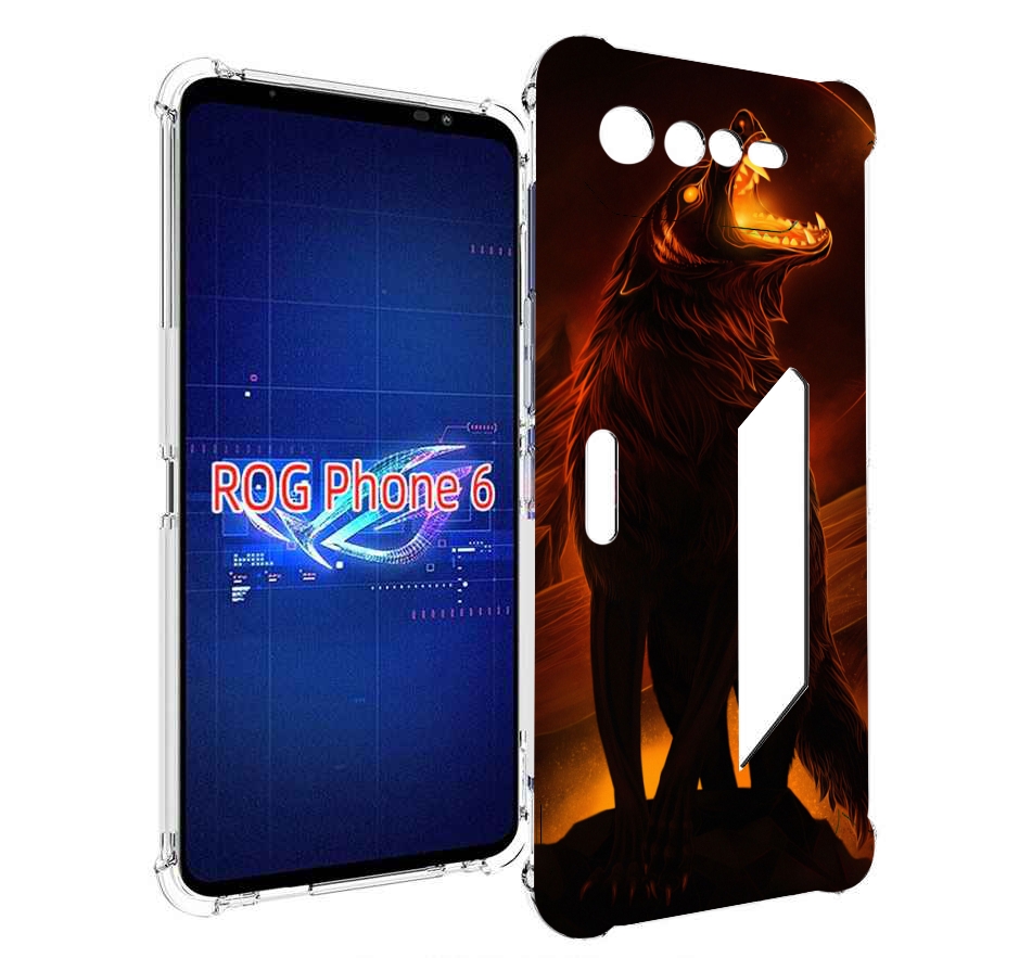 

Чехол MyPads волчара с огнем внутри для Asus ROG Phone 6, Прозрачный, Tocco