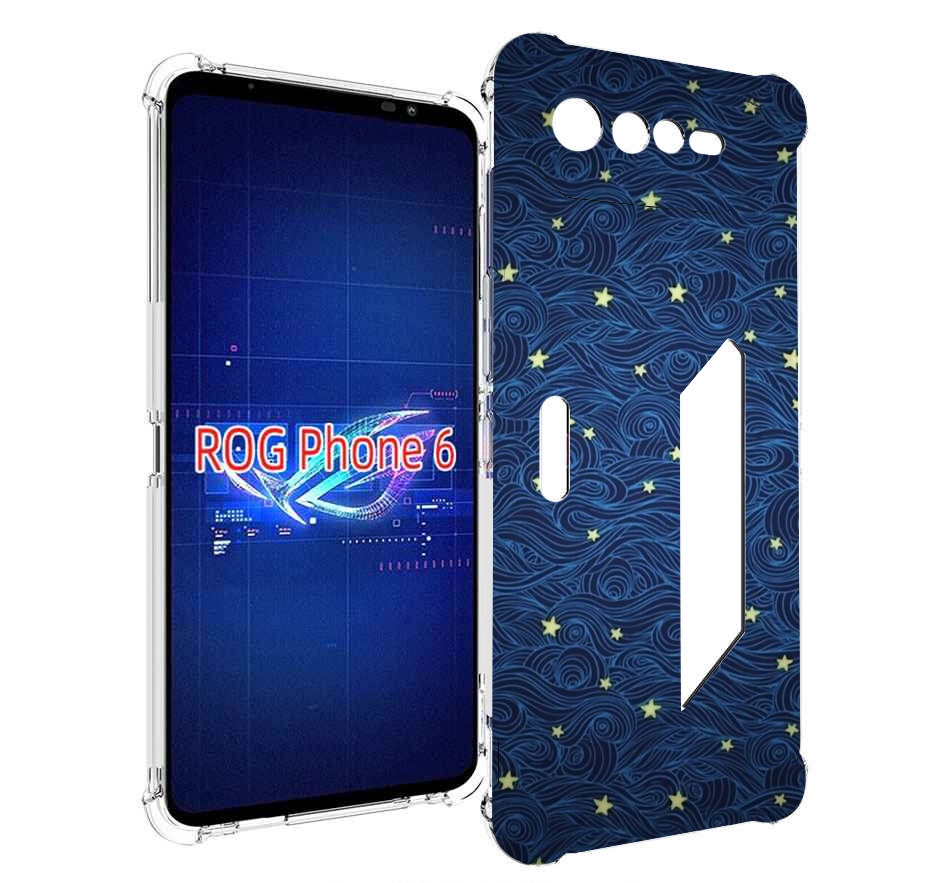

Чехол MyPads волны с звездами акварель для Asus ROG Phone 6, Прозрачный, Tocco
