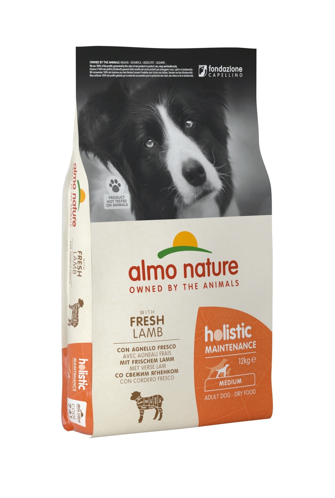фото Сухой корм для собак almo nature holistic medium, рис, ягненок, 2кг