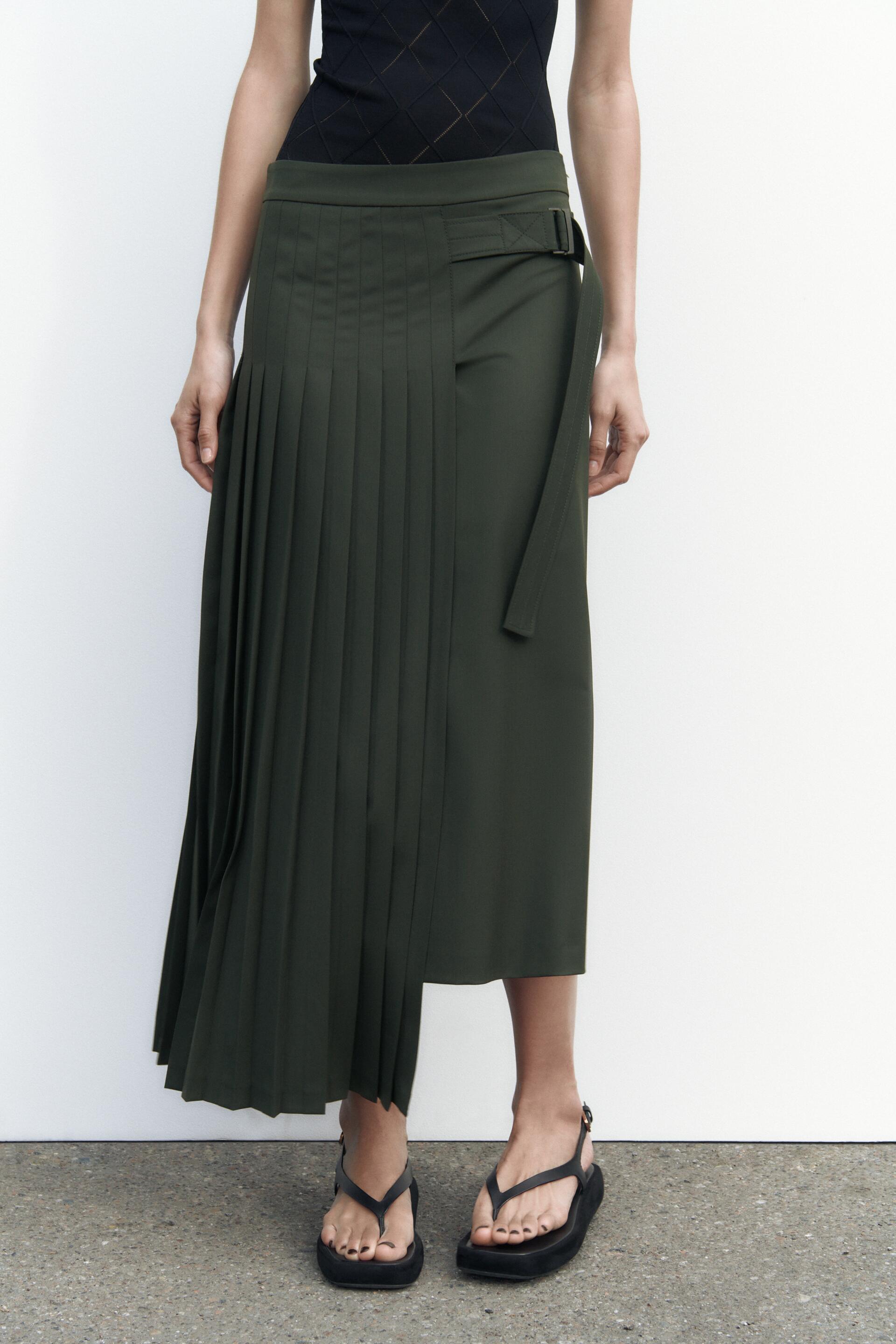 

Юбка женская ZARA 02586455 хаки M (доставка из-за рубежа), 02586455