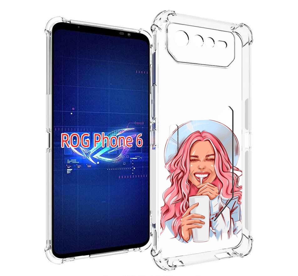 

Чехол MyPads веселая-девушка-модель женский для Asus ROG Phone 6, Прозрачный, Tocco