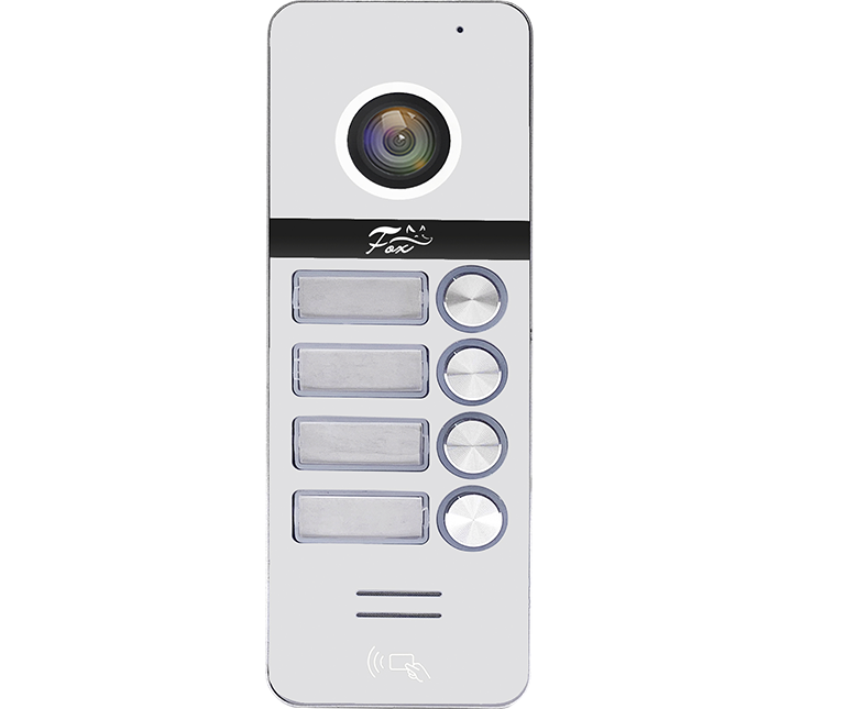 FOX FX-CP80 (Серебро) 4КН вызывная AHD видео панель (1080p) 4-е кнопки вызова + считывател
