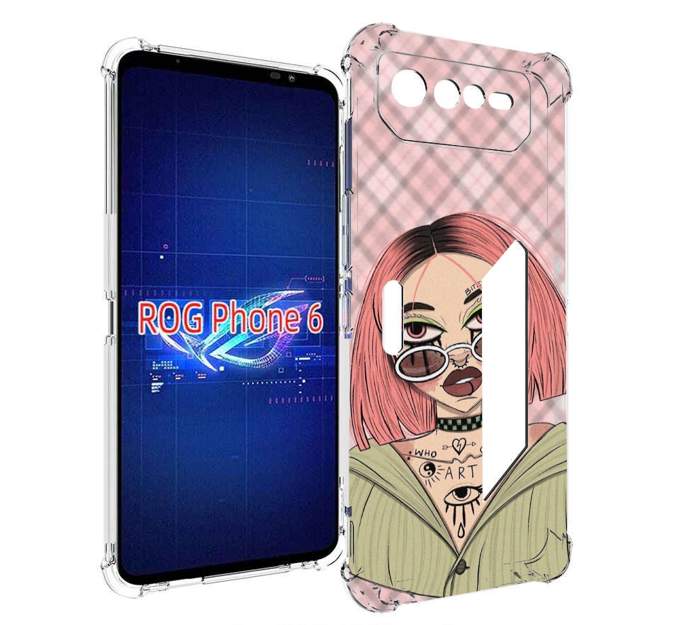 

Чехол MyPads бунтарка-девочка для Asus ROG Phone 6, Прозрачный, Tocco