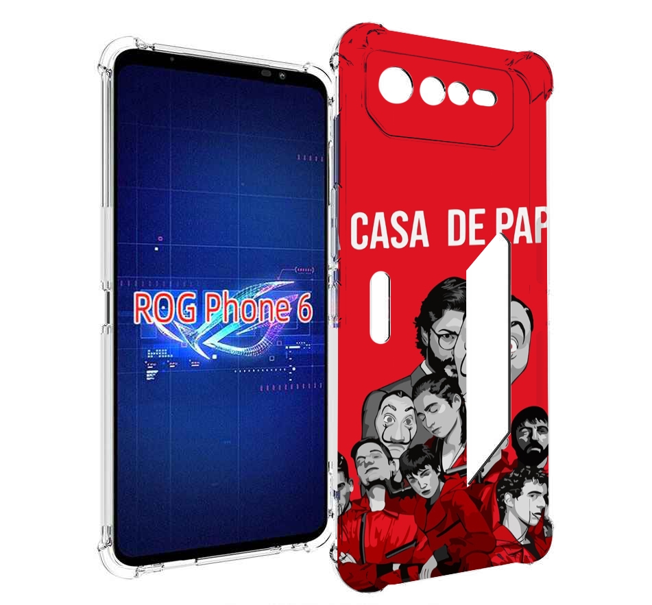 

Чехол MyPads бумажный-дом-команда для Asus ROG Phone 6, Прозрачный, Tocco