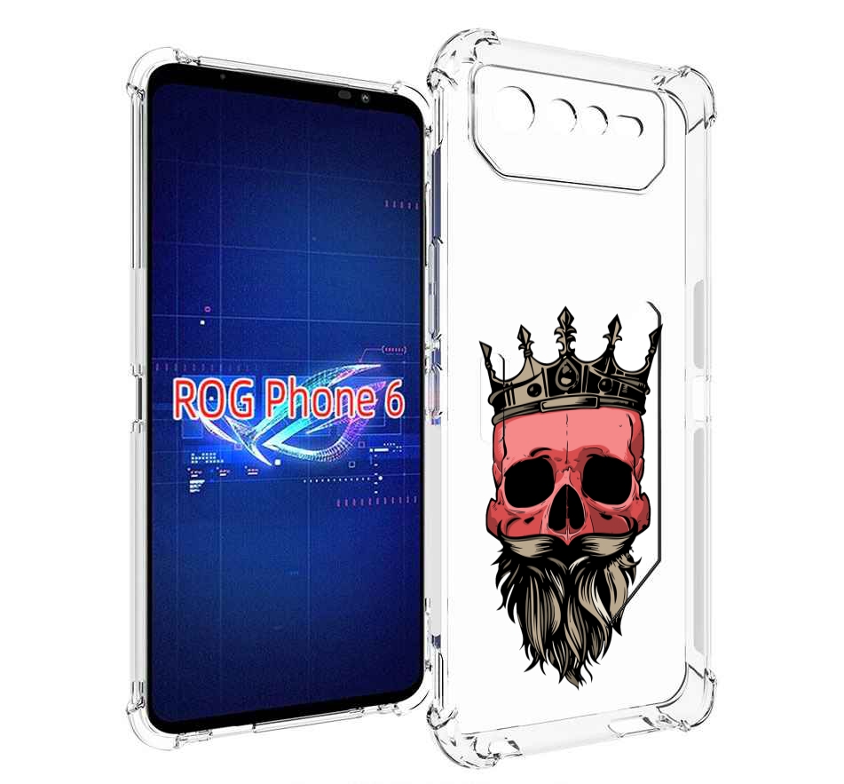 

Чехол MyPads бородатый красный череп мужской для Asus ROG Phone 6, Прозрачный, Tocco