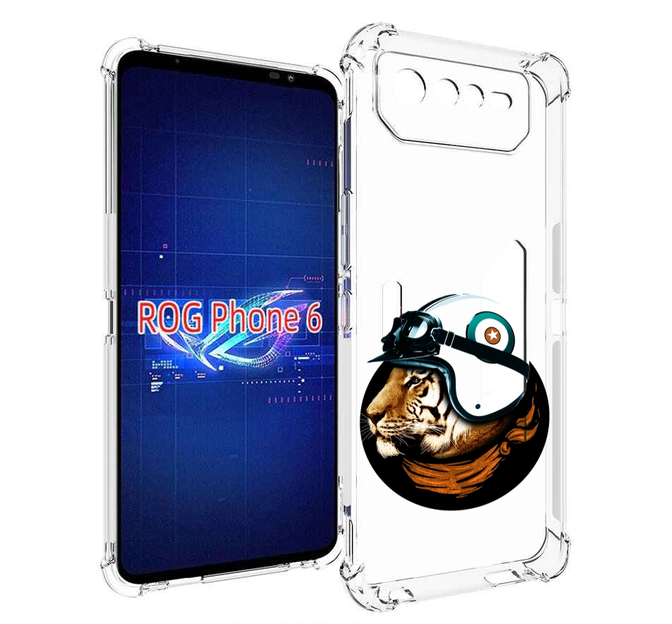 

Чехол MyPads Тигр в шлеме для Asus ROG Phone 6, Прозрачный, Tocco