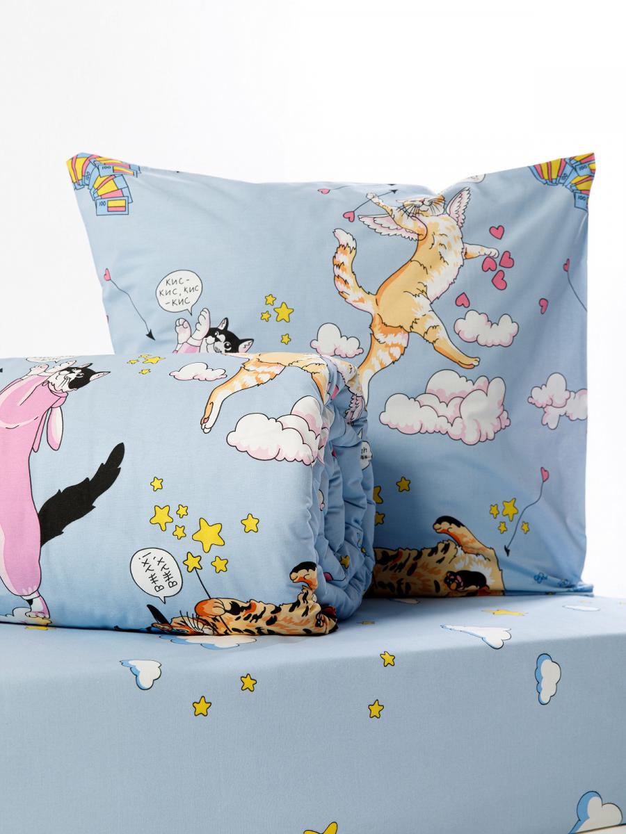 

Постельное белье Ночь Нежна WAKE me WAKE Kitty 70737-1+70705-2 Перкаль 1.5 сп. 50х70