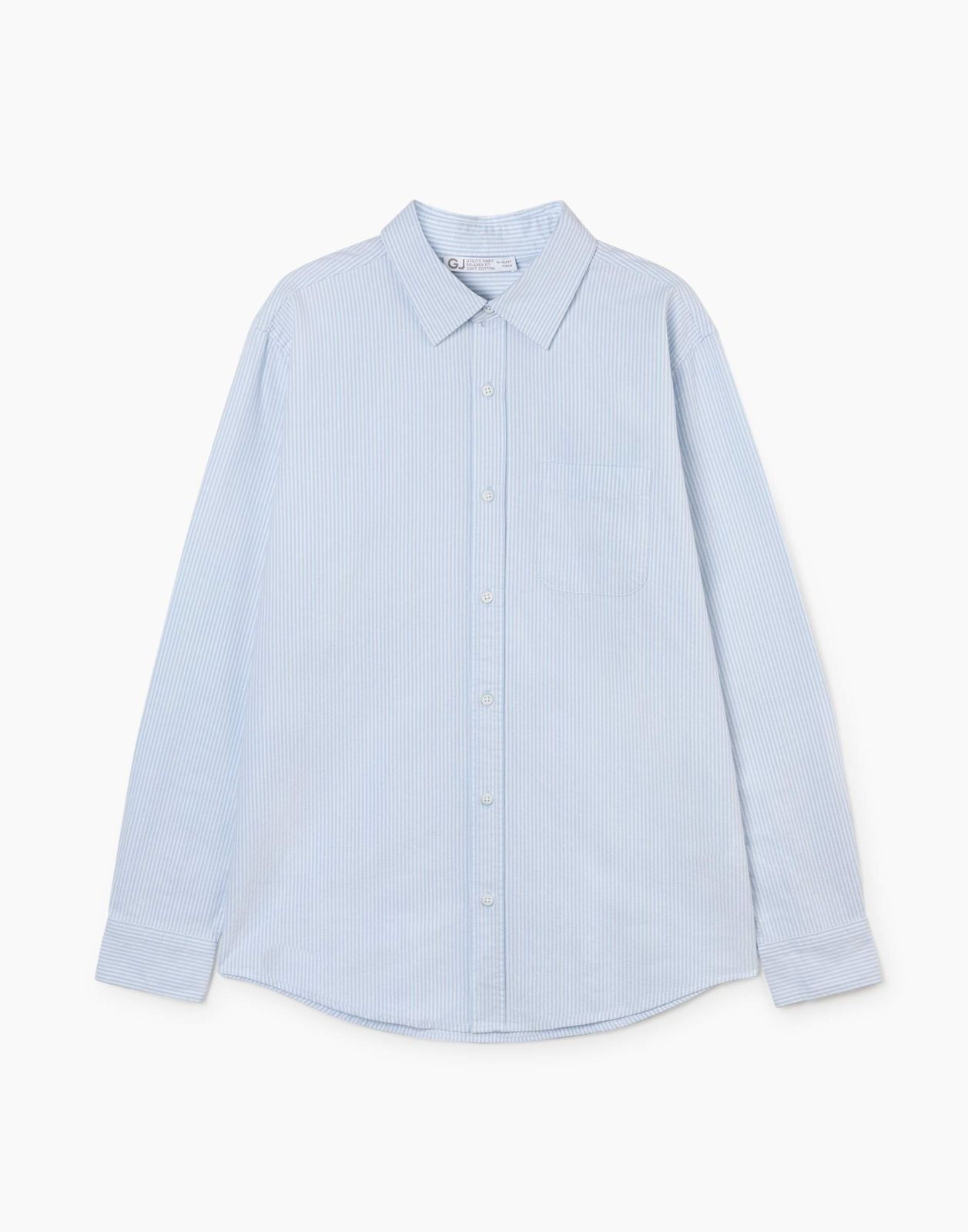 Рубашка для мальчика Gloria Jeans BWT001502 белый/синий 7-8л/128