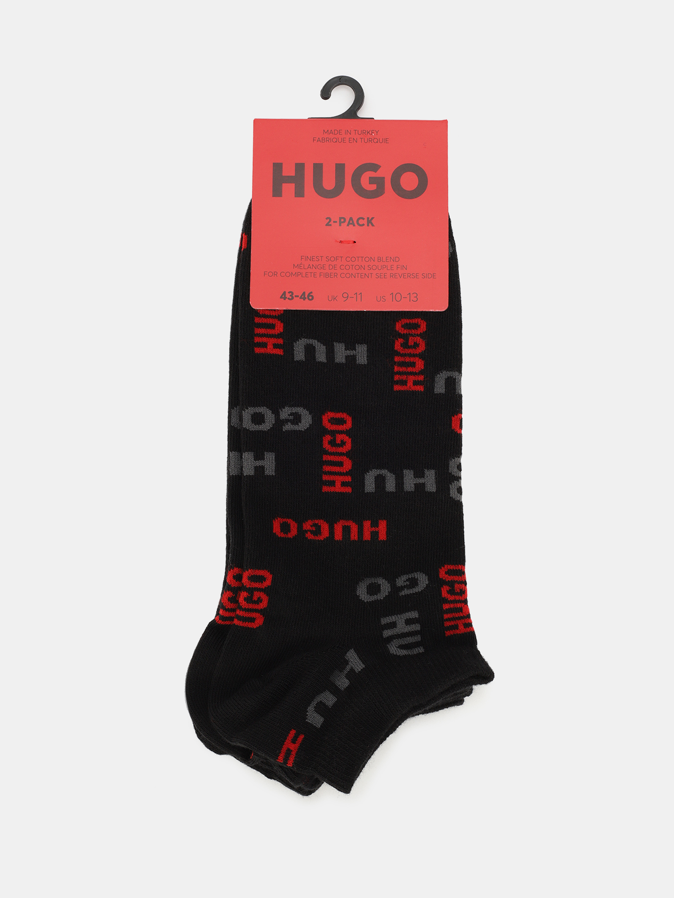 Комплект носков мужских HUGO BOSS 477837 черных 39-42, 2 пары