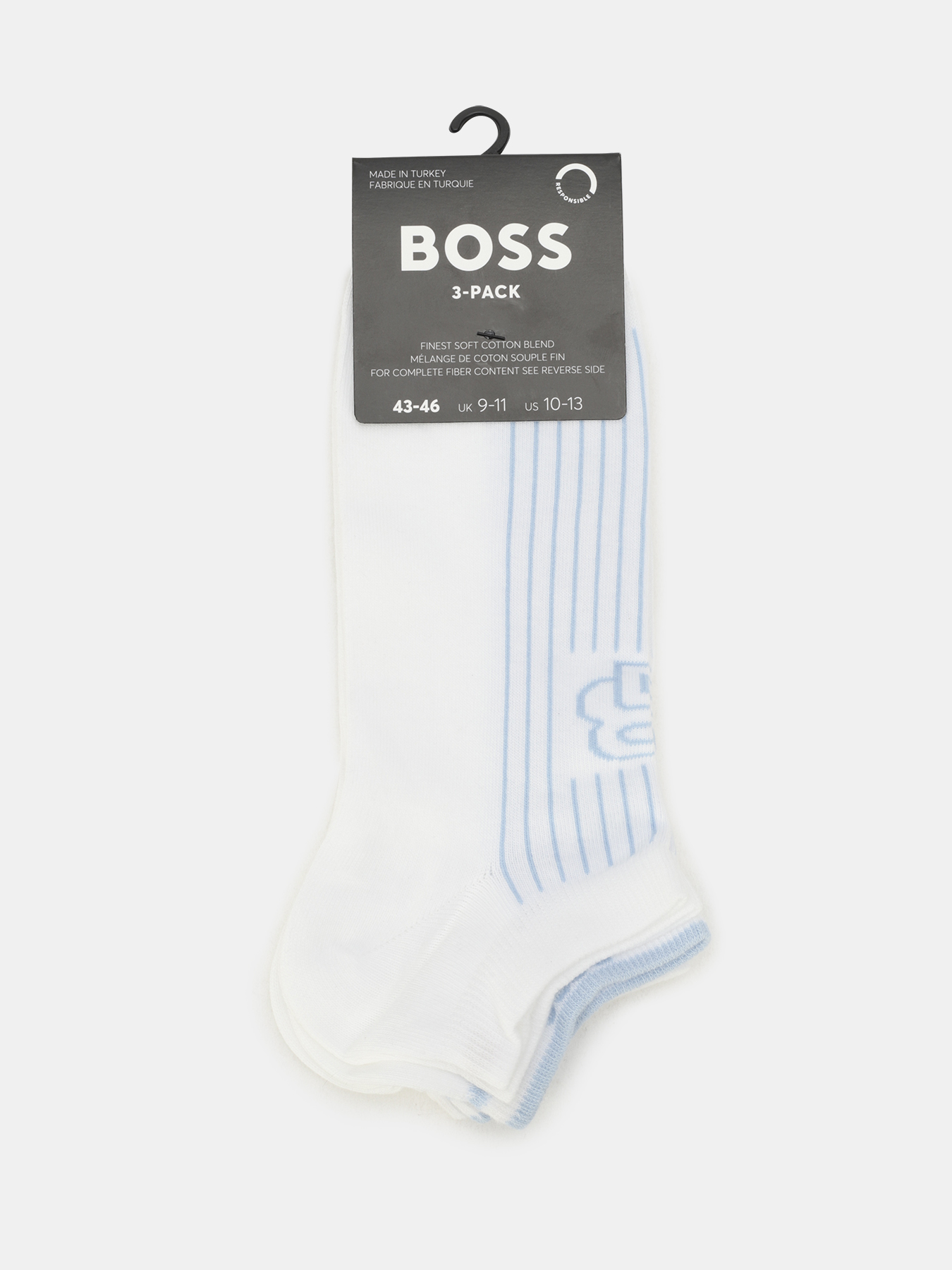 

Комплект носков мужских BOSS 476620 белых 43-46, 2 пары, Белый, 476620