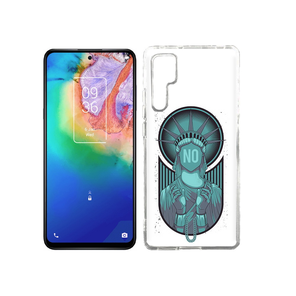 

Чехол MyPads Tocco для TCL 20 Pro статуя свободы зеленый, Прозрачный, Tocco