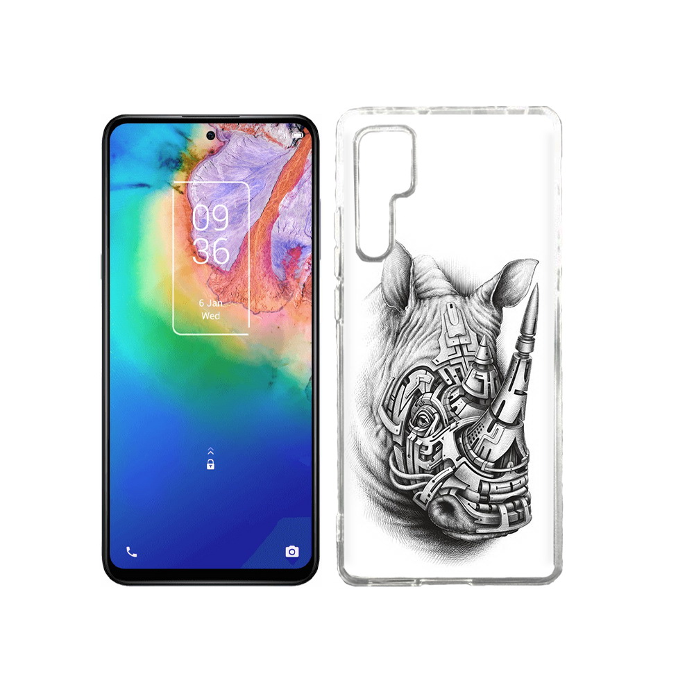 

Чехол MyPads Tocco для TCL 20 Pro стальной носорог, Прозрачный, Tocco