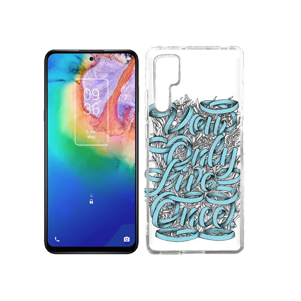 

Чехол MyPads Tocco для TCL 20 Pro слова из ленты абстракция, Прозрачный, Tocco