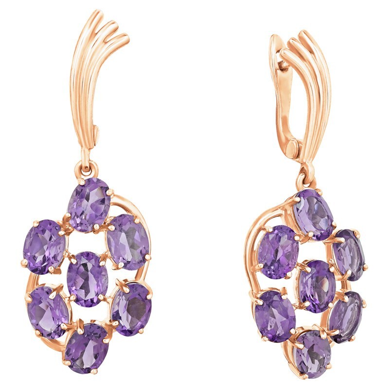 

Серьги из серебра с аметистом LAZURIT-ONLINE 7821RG, 7821RG